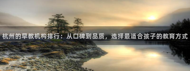 78mapp威九国际官网版：杭州的早教机构排行：从口碑到品质，选择最适合孩子的教育方式
