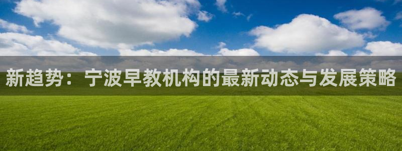 威九国际的网站入口在哪里：新趋势：宁波早教机构的最新动态与发展策略