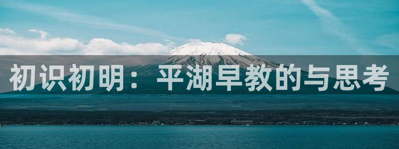 威九国际网站安全吗：初识初明：平湖早教的与思考