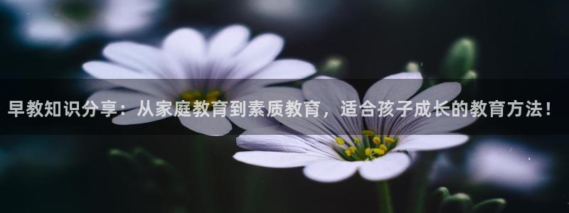 威九国际X8：早教知识分享：从家庭教育到素质教育，适合孩子成长的教育方法！