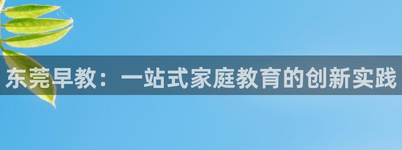 威九国际app入口在哪:东莞早教:一站式家庭教育的创新实践