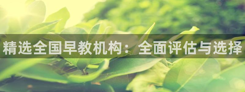 威九国际最新:精选全国早教机构:全面评估与选择